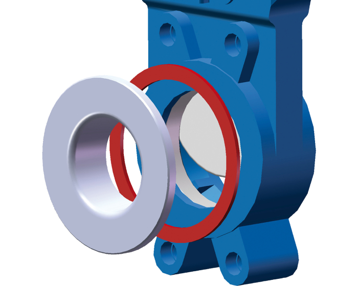 Deflector set for unidirectional knife gate valve DN50